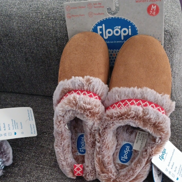 Shoes - Flopi Brown and Red Women's Slippers